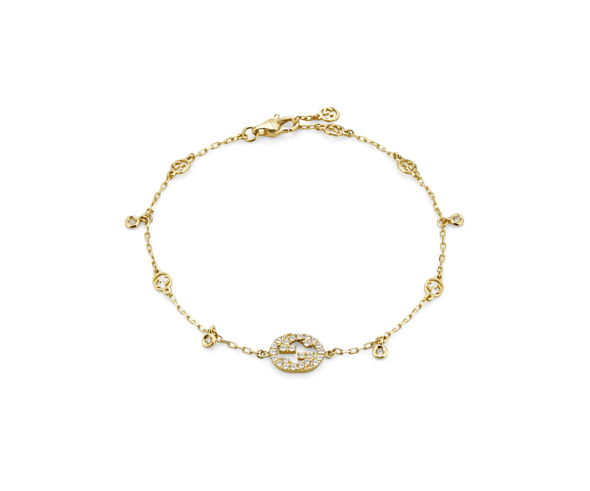 BRACCIALE GUCCI INTERLOCKING CON DIAMANTI