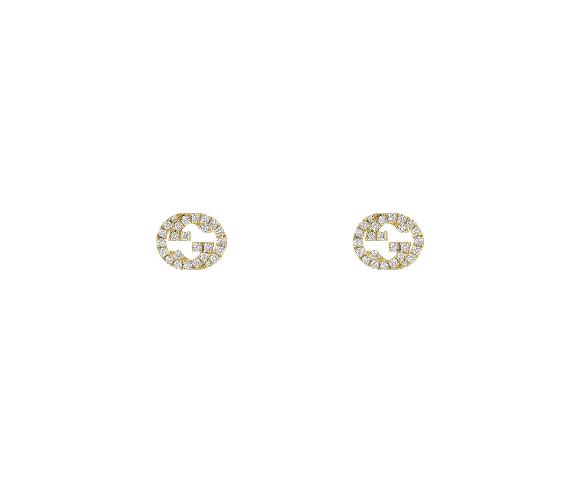 ORECCHINI A BOTTONE GUCCI INTERLOCKING CON DIAMANTI